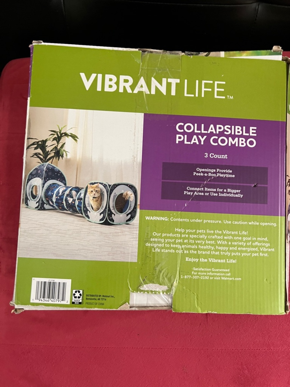 Vibrant Life Collapsible Space Cat Tunnel Play Combo, 3 Piece Set, Blue. NIB.